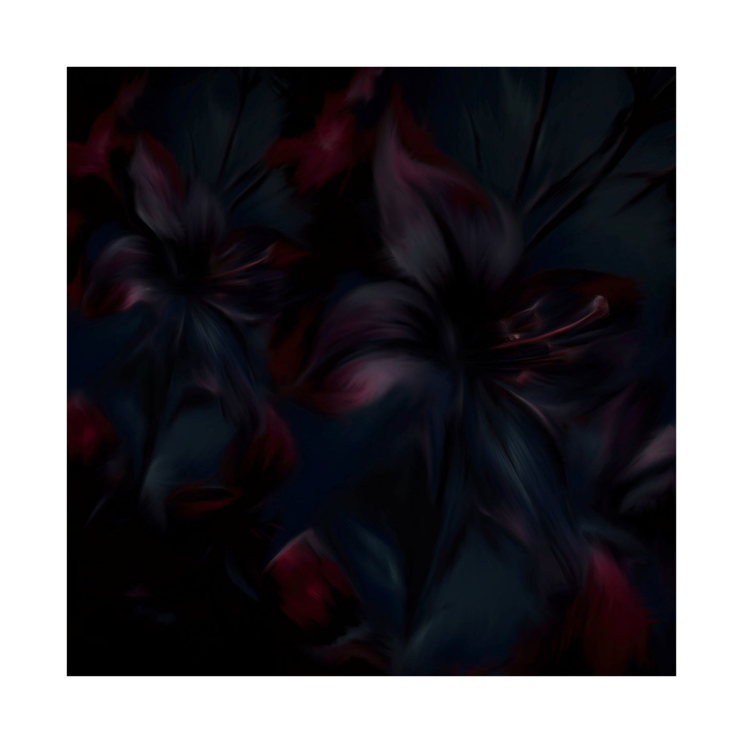 Elegant Floral Matte Vertical Poster - Dark Bloom Art for Home Decor