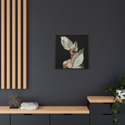 Dessin de femme numérique avec fleurs, art mural botanique bohème, impression sur toile mate encadrée, décoration d'intérieur moderne, esthétique feuillue