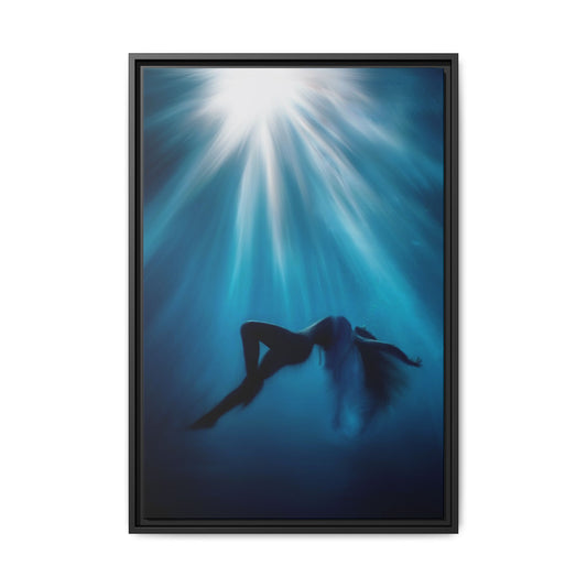 Canvas Print, Silent Flow Fine Art Print by Ruber Luna Art, Blue Water Painting, Framed Print, Home Decor, Wall Art, Meditation Art, Office
