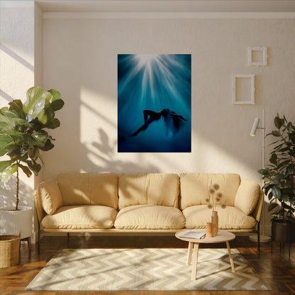 Serene Watercolor Art Poster - Tranquil Ocean Vibes