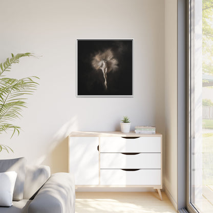 Elegant Framed Canvas Art, Ethereal Dancer Wall Decor, Home Aesthetic, Ballet Art, Gift for Dance Lovers, Living Room Decoration