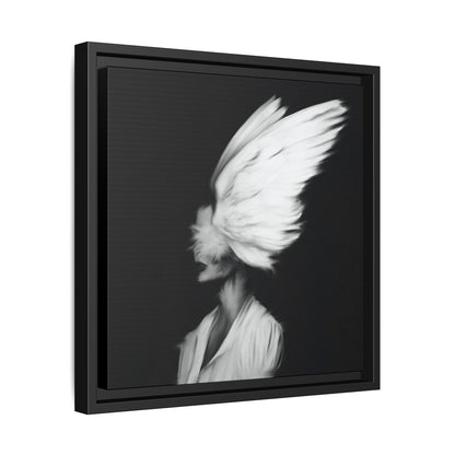 Digital Angel Drawing, Abstract Angel Wings Framed Canvas Art, Dramatic Wall Decor, Inspirational Gift, Modern Home Artwork
