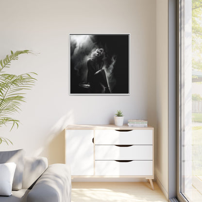 Elegant Woman Canvas Art, Digital Art Print, Abstract Black and White Wall Decor, Modern Home Decoration, Gift for Art Lovers