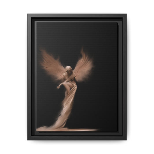 DIGITAL ANGEL DRAWING, Ethereal Angel Framed Canvas Art, Soft Angel Wings Wall Decor, Bohemian Home Decor, Gift for Art Lovers