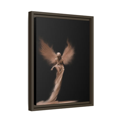 DIGITAL ANGEL DRAWING, Ethereal Angel Framed Canvas Art, Soft Angel Wings Wall Decor, Bohemian Home Decor, Gift for Art Lovers