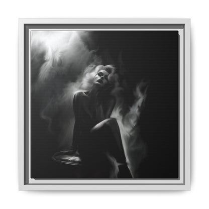 Elegant Woman Canvas Art, Digital Art Print, Abstract Black and White Wall Decor, Modern Home Decoration, Gift for Art Lovers